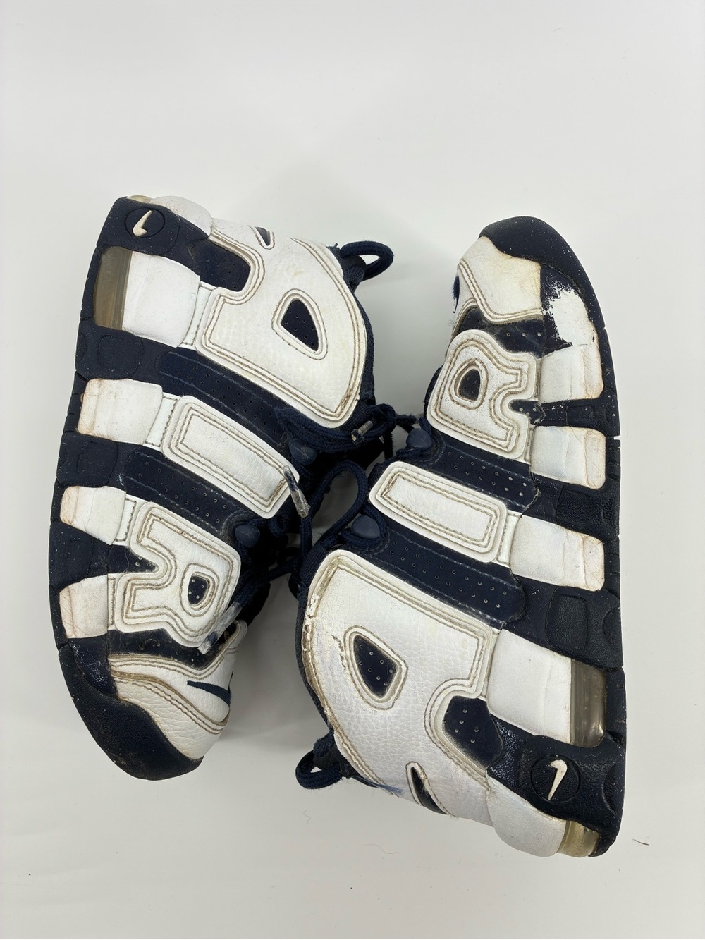 Nike Air Kids White and Navy Athletic Sneakers